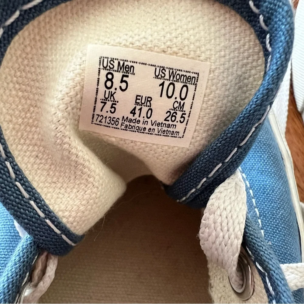 Vans Sky Blue Lace-Up Sneakers 8.5 41 - Picture 11 of 12